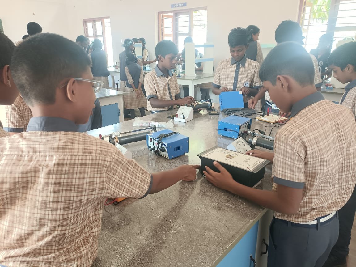 Students performing lab experiments