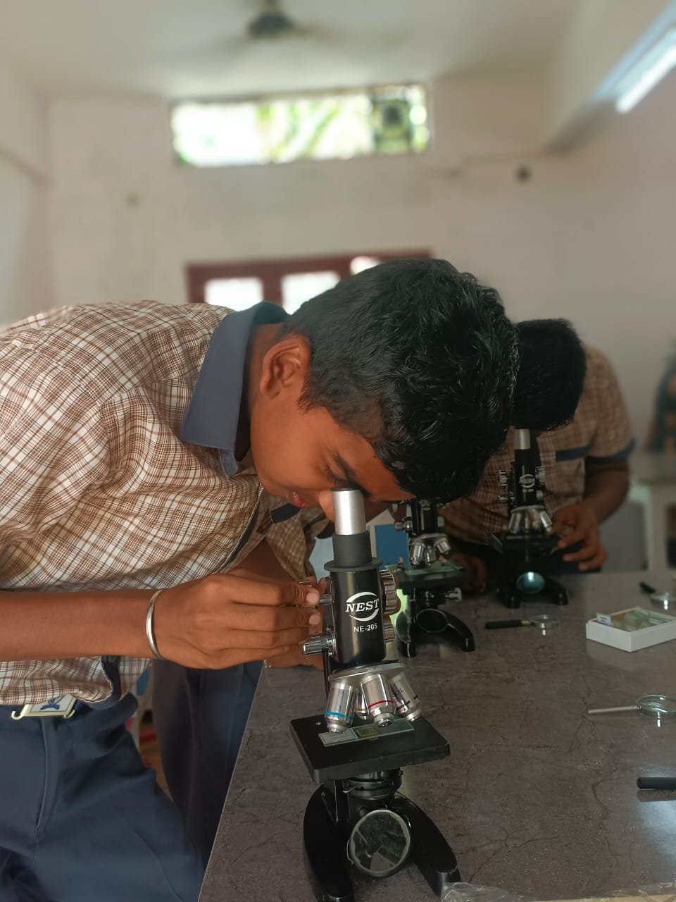 Students conducting experiments