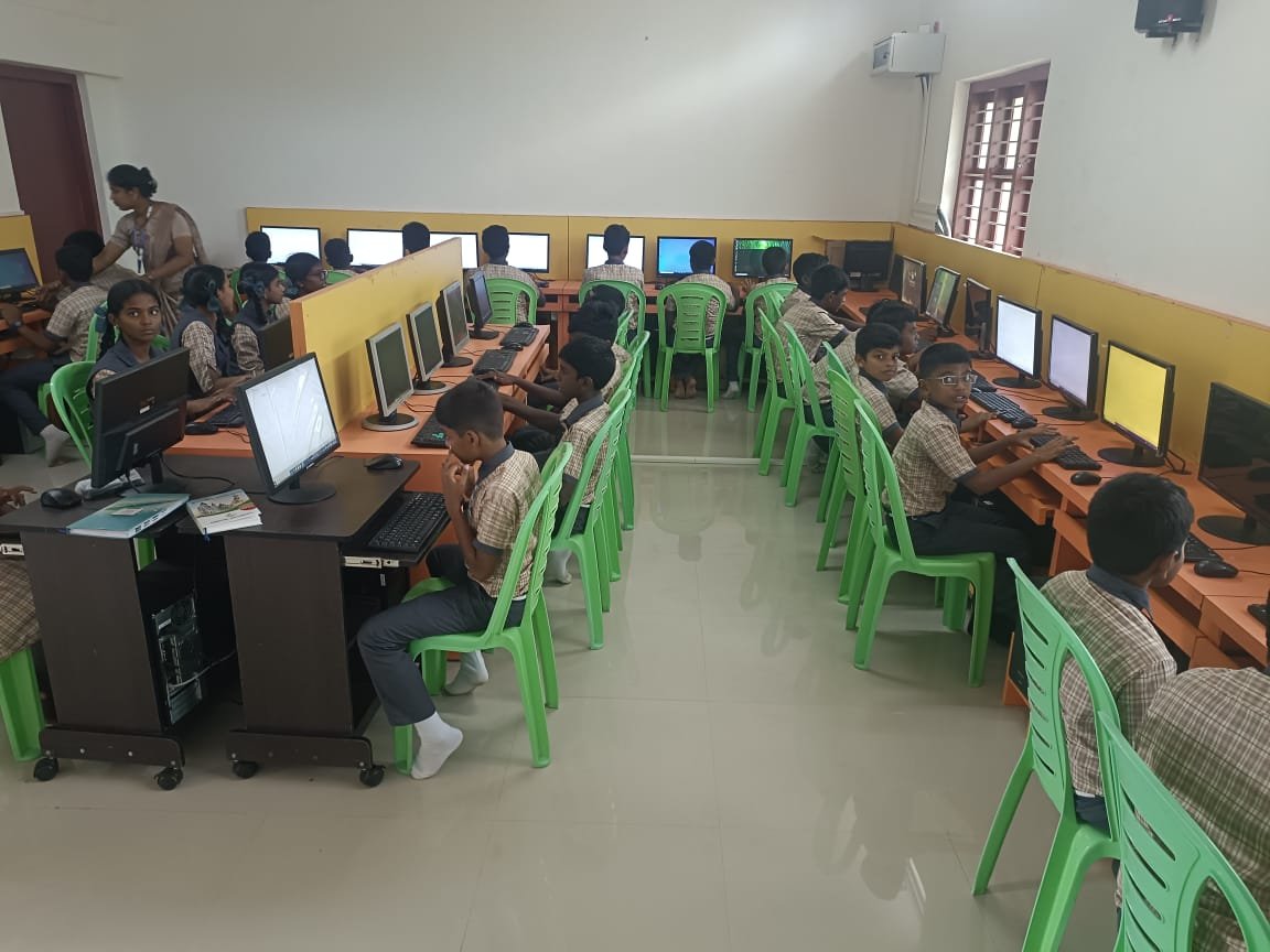 Students learning to code